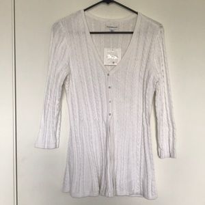 Croft and Barrow white button cardigan